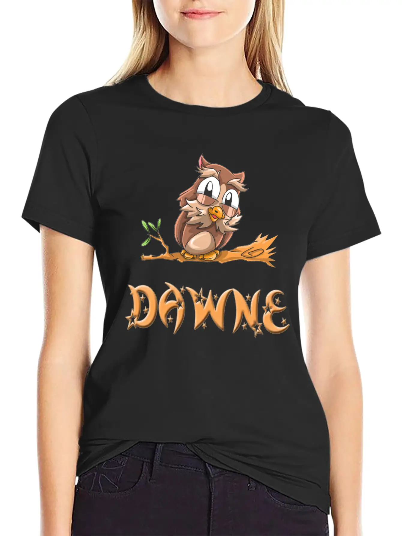 Dawne Owl Essential Cotton Tee For Daily Outfits ¨C Unisex Style