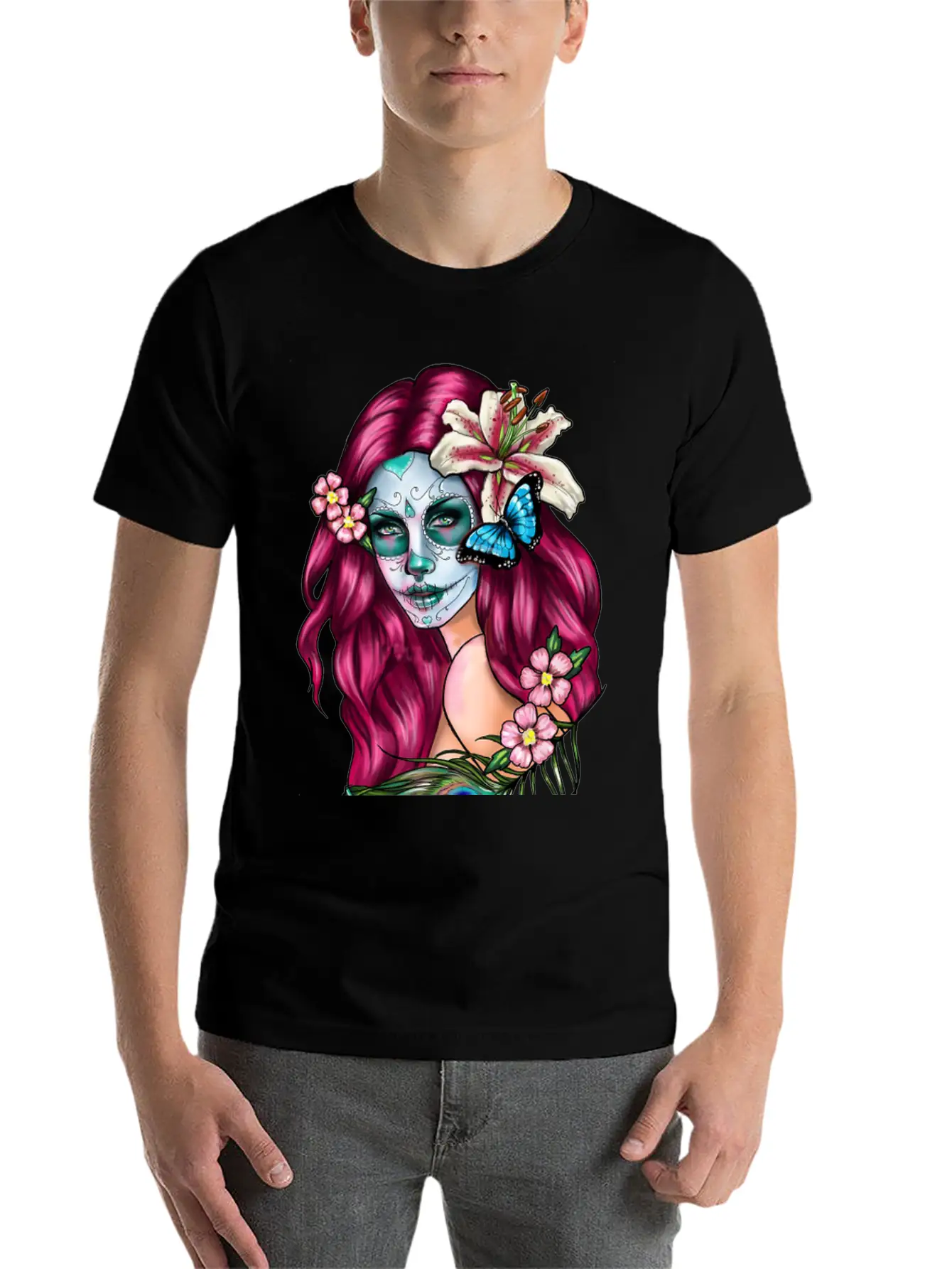 Day Dead Goth Essential Cotton Tee For Daily Outfits ¨C Unisex Style
