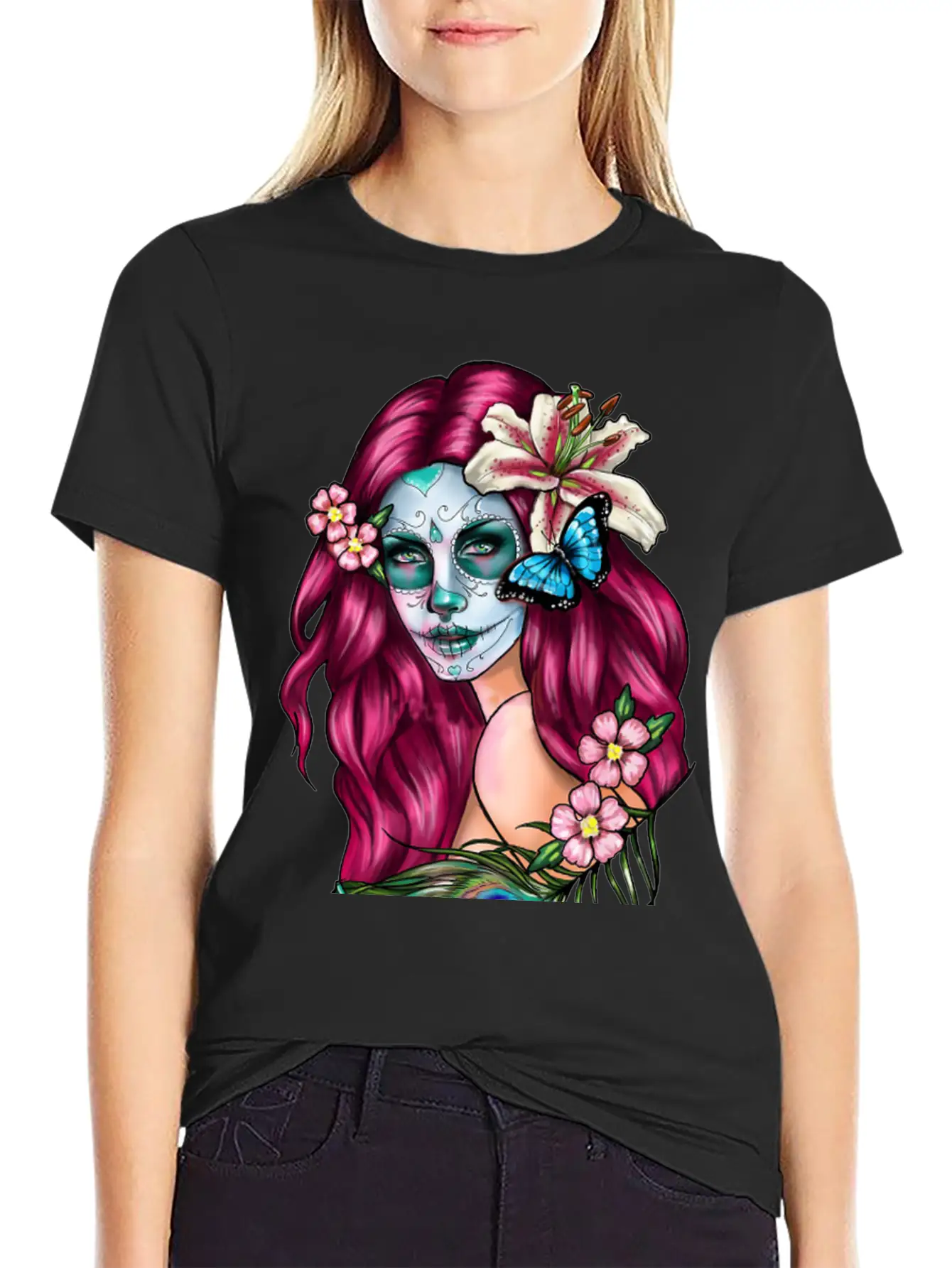 Day Dead Goth Essential Cotton Tee For Daily Outfits ¨C Unisex Style