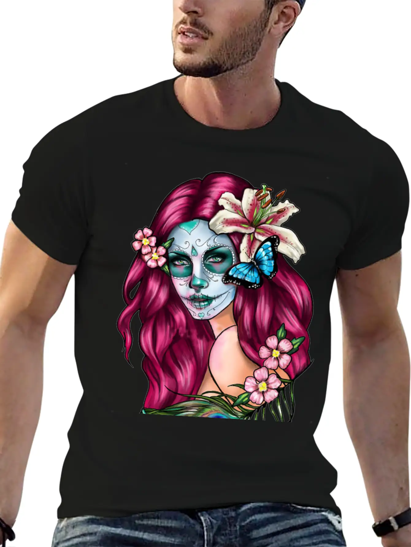 Day Dead Goth Essential Cotton Tee For Daily Outfits ¨C Unisex Style