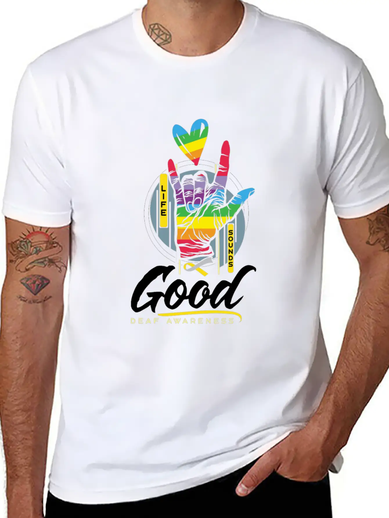 Deaf Awareness Aware Good Deafness Hearing Loss Soft Cotton Short Sleeve Tee ¨C Unisex Wardrobe Staple