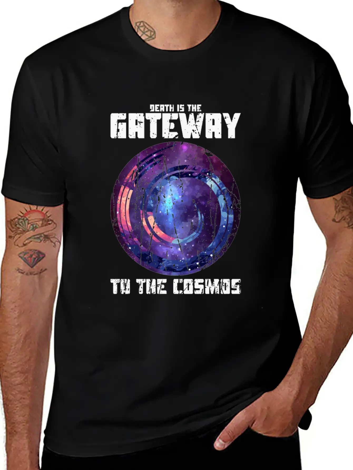 Death Is The Gateway To The Cosmos - Halloween Basic Graphic T-Shirt ¨C Daily Comfort In Soft Cotton