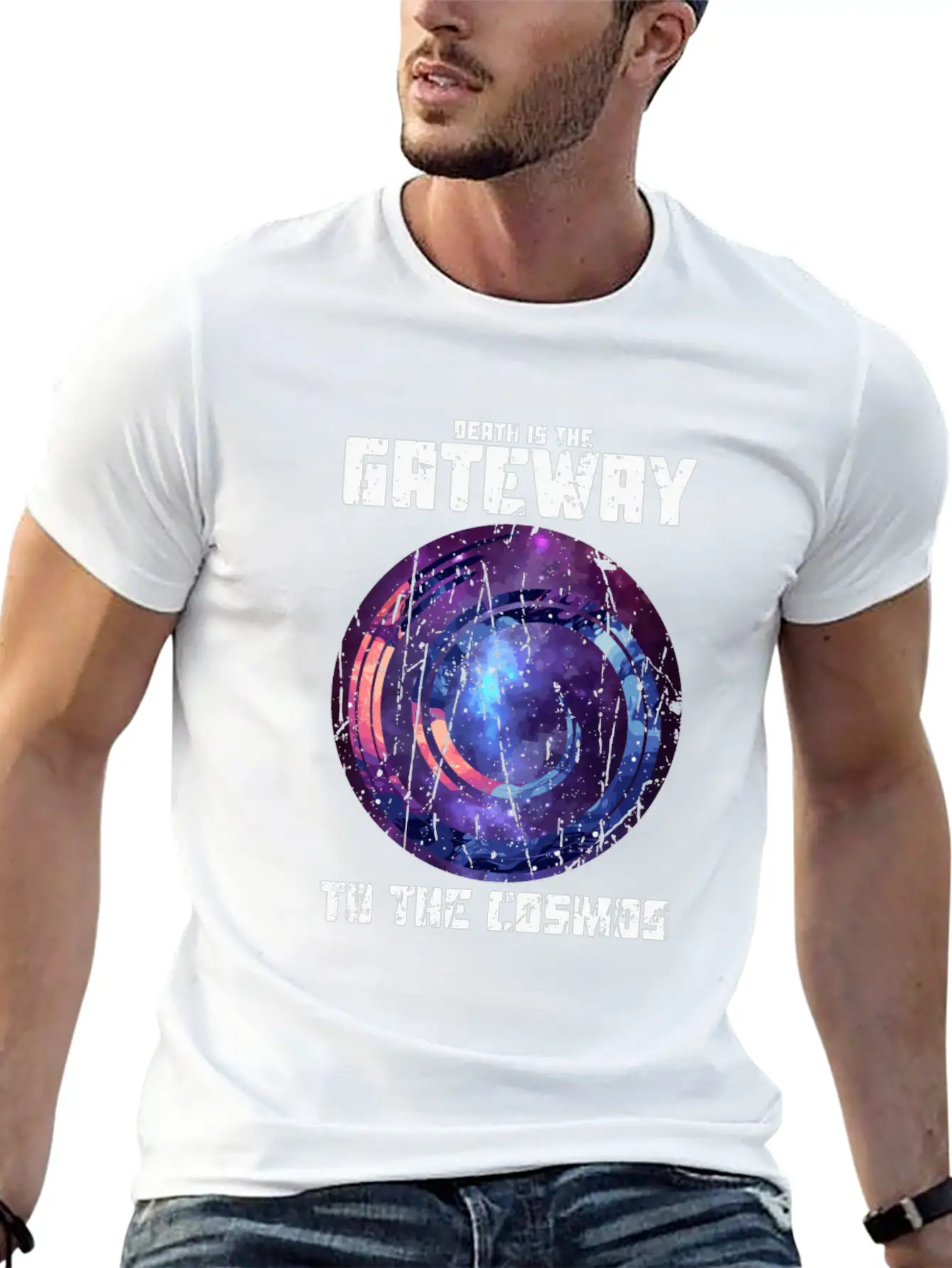 Death Is The Gateway To The Cosmos - Halloween Basic Graphic T-Shirt ¨C Daily Comfort In Soft Cotton