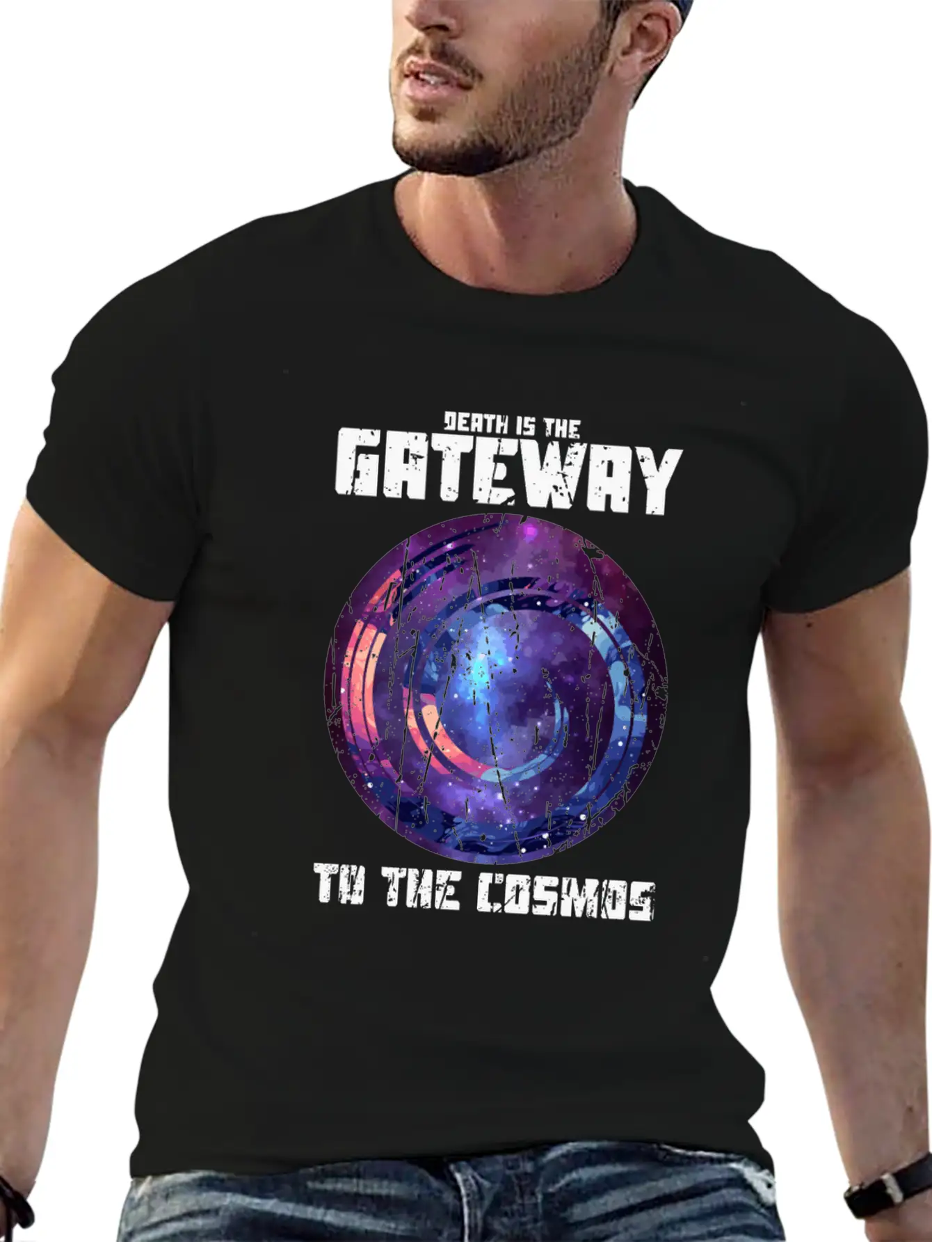 Death Is The Gateway To The Cosmos - Halloween Basic Graphic T-Shirt ¨C Daily Comfort In Soft Cotton
