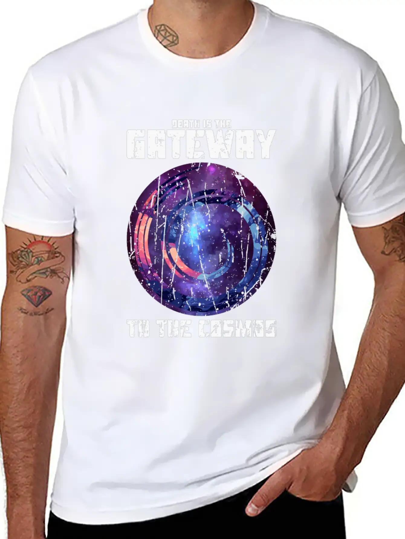 Death Is The Gateway To The Cosmos - Halloween Basic Graphic T-Shirt ¨C Daily Comfort In Soft Cotton