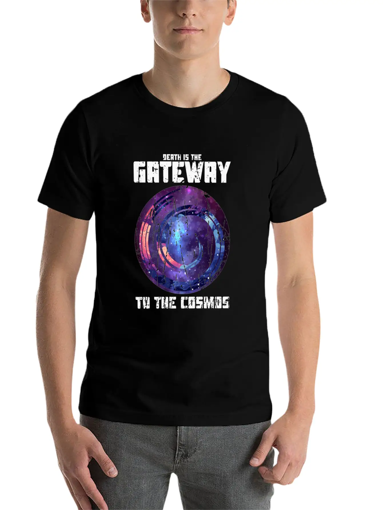 Death Is The Gateway To The Cosmos - Halloween Basic Graphic T-Shirt ¨C Daily Comfort In Soft Cotton