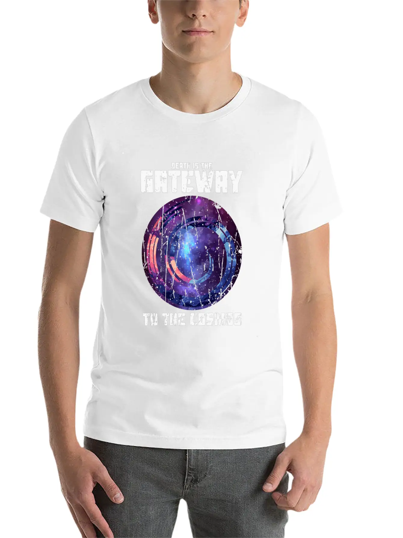 Death Is The Gateway To The Cosmos - Halloween Basic Graphic T-Shirt ¨C Daily Comfort In Soft Cotton