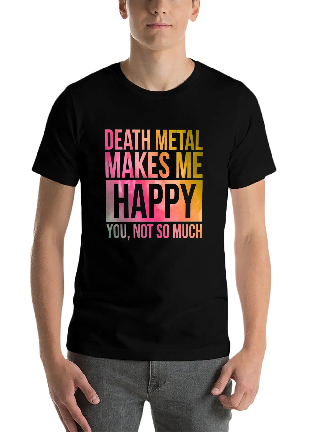 Death Metal Music Death Metal Makes Me Happy In Wa Essential Cotton Tee For Daily Outfits ¨C Unisex Style