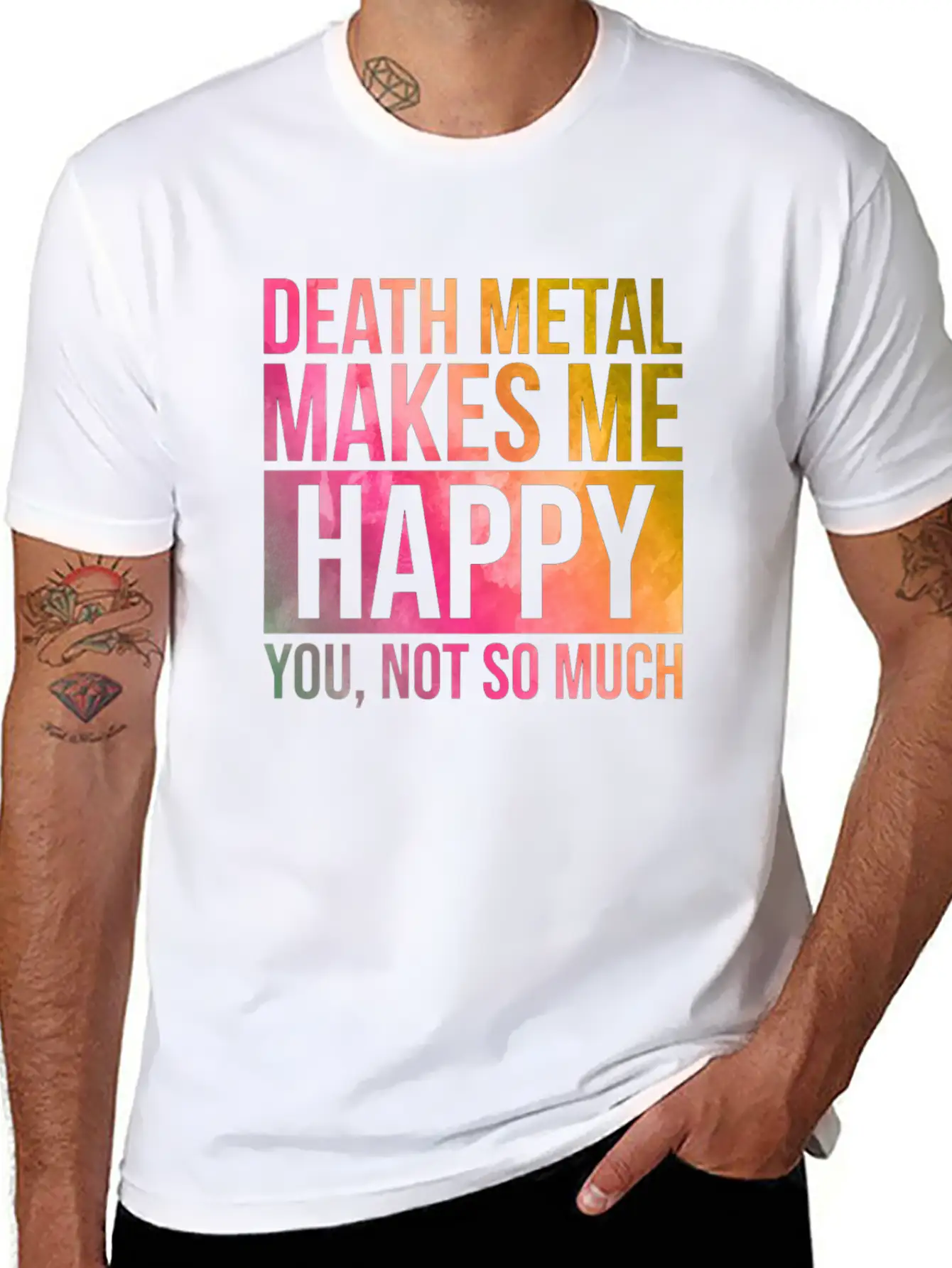 Death Metal Music Death Metal Makes Me Happy In Wa Essential Cotton Tee For Daily Outfits ¨C Unisex Style