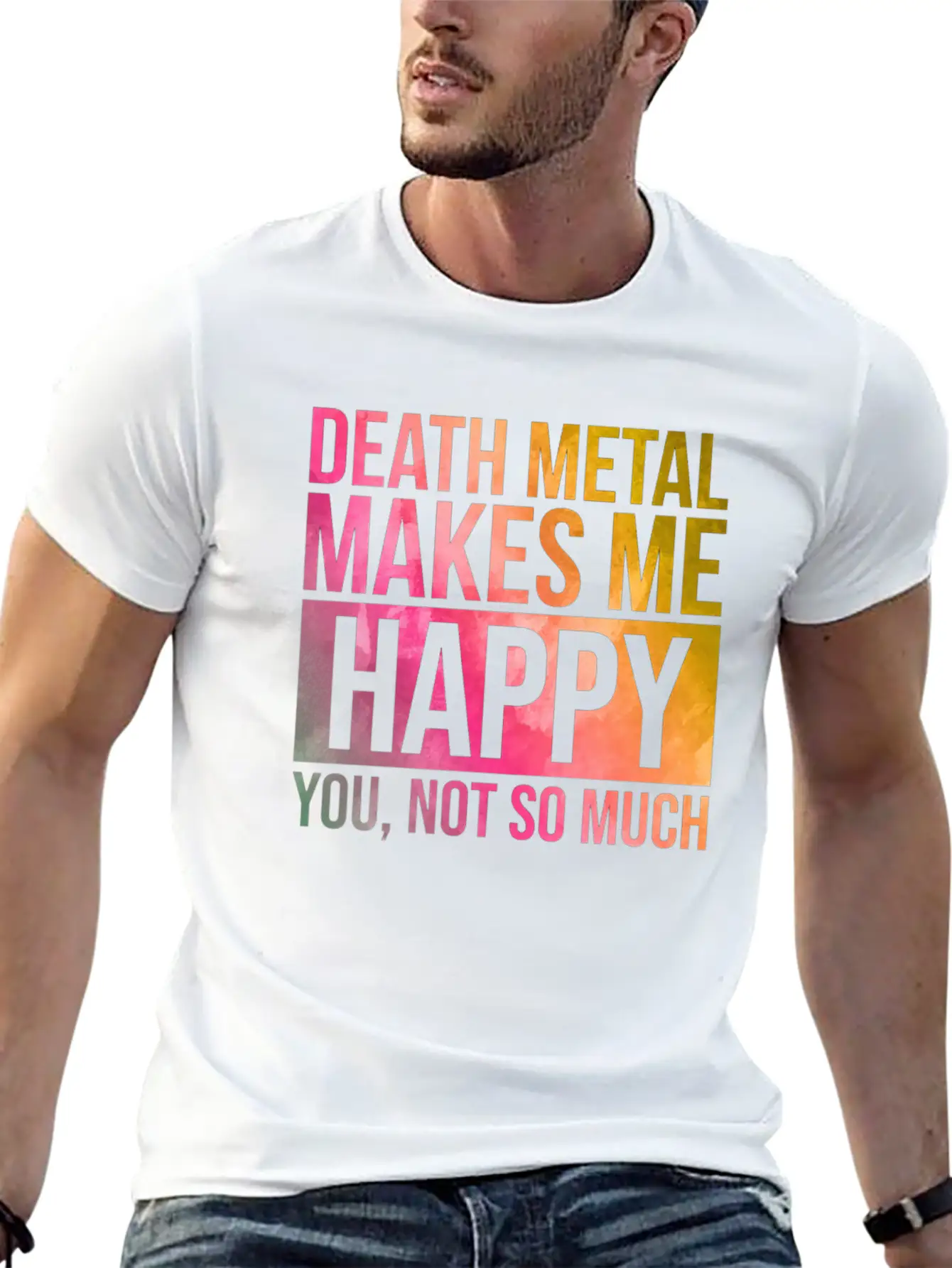 Death Metal Music Death Metal Makes Me Happy In Wa Essential Cotton Tee For Daily Outfits ¨C Unisex Style
