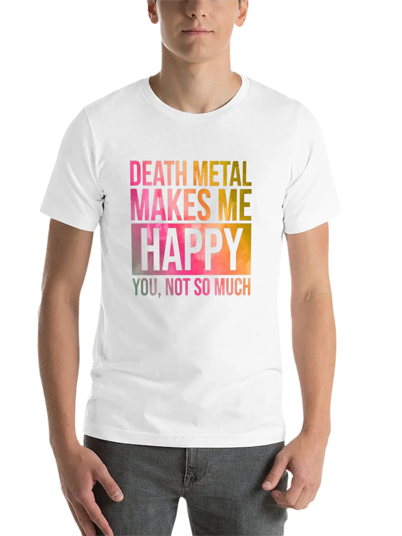 Death Metal Music Death Metal Makes Me Happy In Wa Essential Cotton Tee For Daily Outfits ¨C Unisex Style