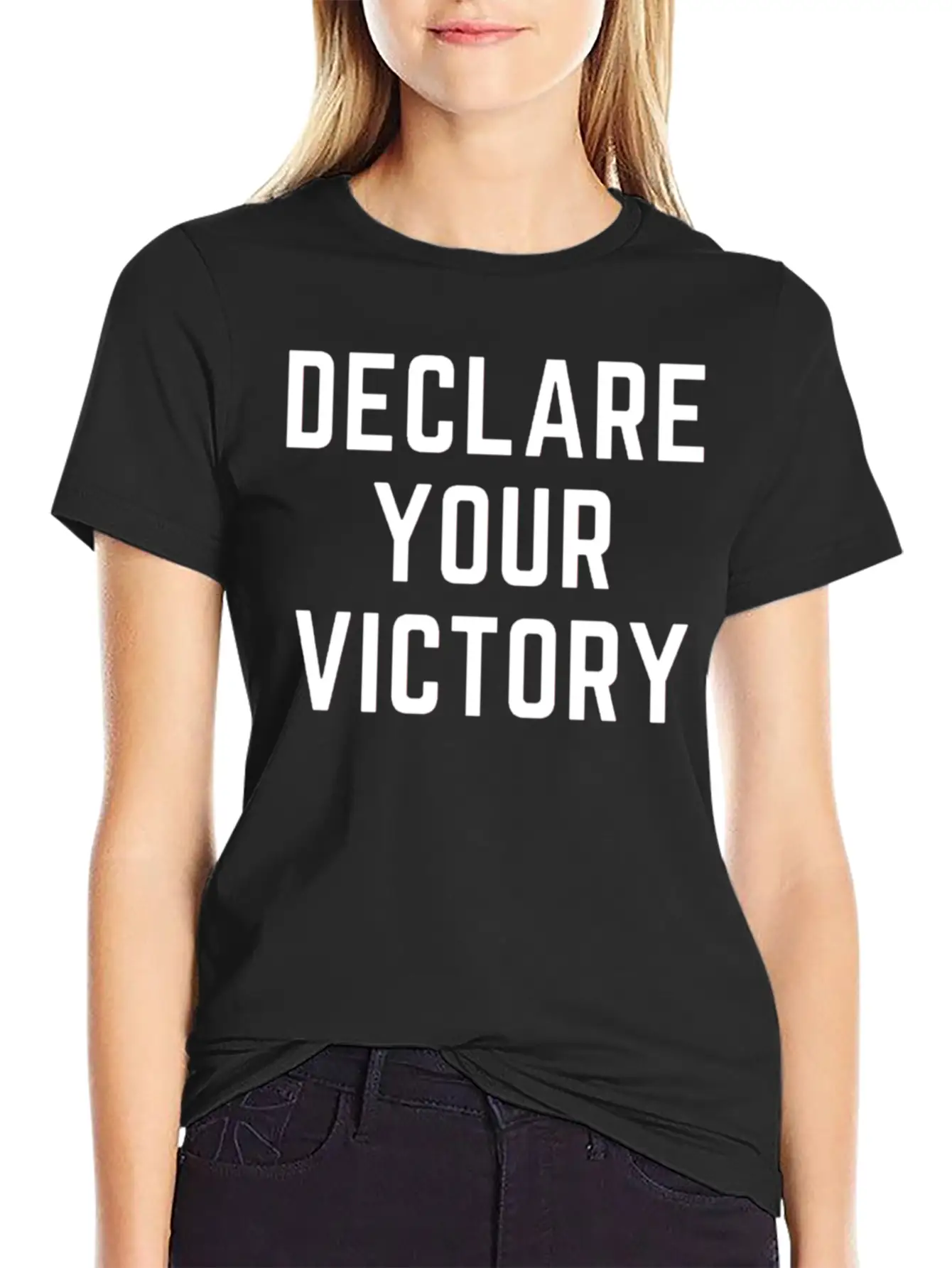 DECLARE YOUR VICTORY Basic Graphic T-Shirt ¨C Daily Comfort In Soft Cotton