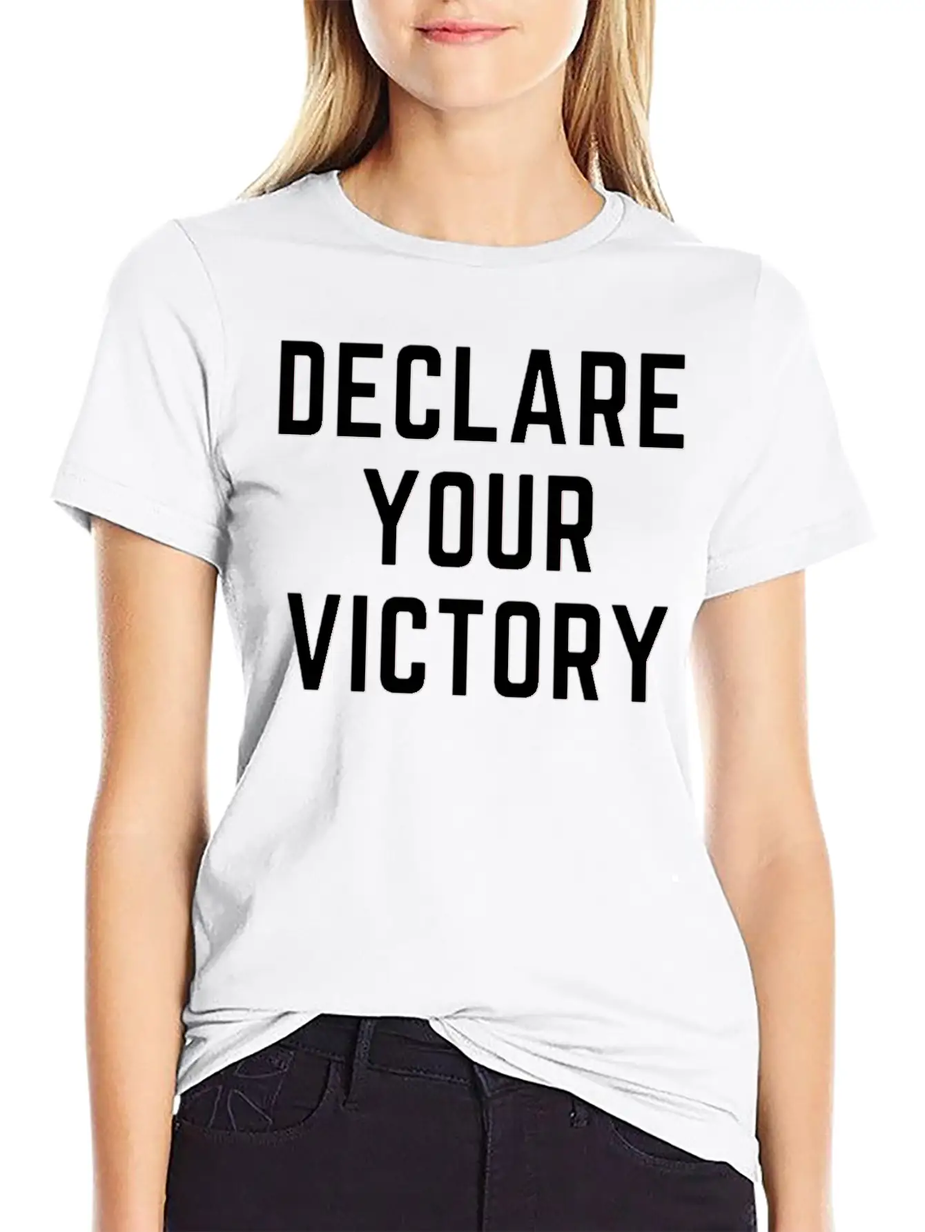 DECLARE YOUR VICTORY Basic Graphic T-Shirt ¨C Daily Comfort In Soft Cotton