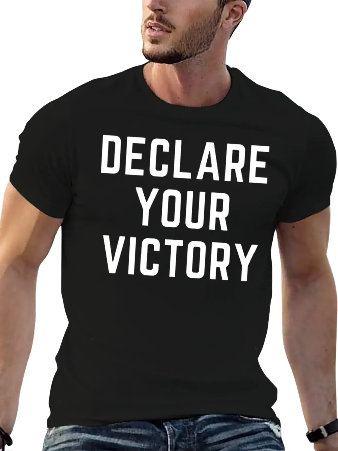 DECLARE YOUR VICTORY Basic Graphic T-Shirt ¨C Daily Comfort In Soft Cotton