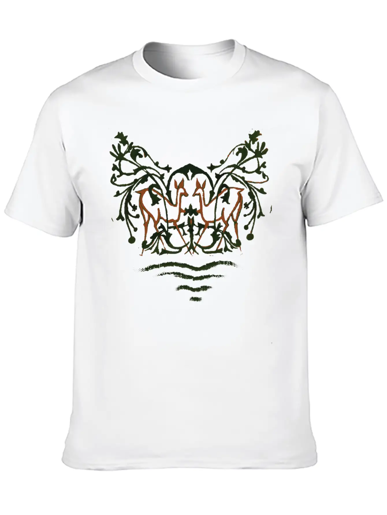 Deer Pair Pattern 2 Basic Graphic T-Shirt ¨C Daily Comfort In Soft Cotton