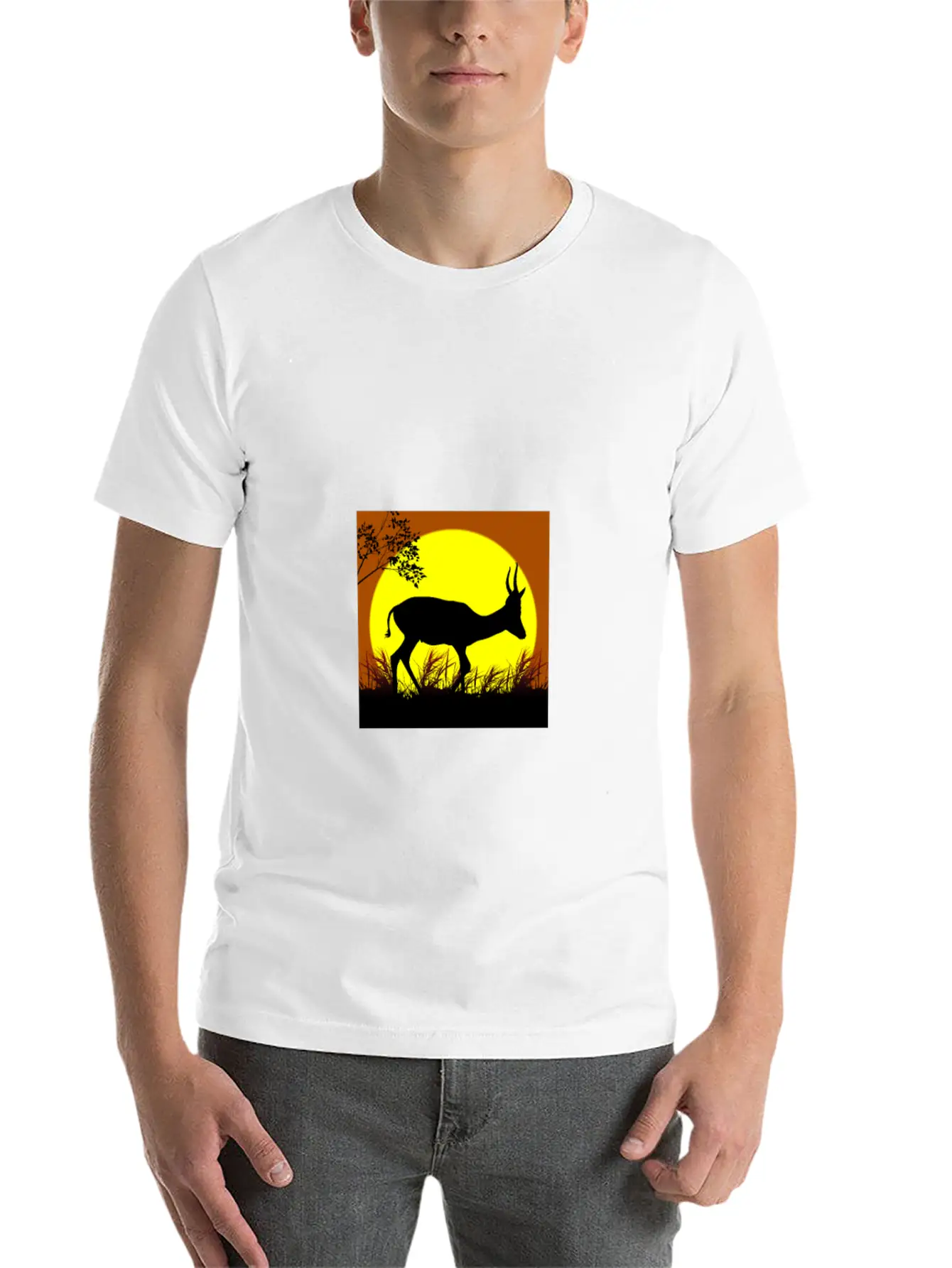 Deer Sunset Basic Graphic T-Shirt ¨C Daily Comfort In Soft Cotton
