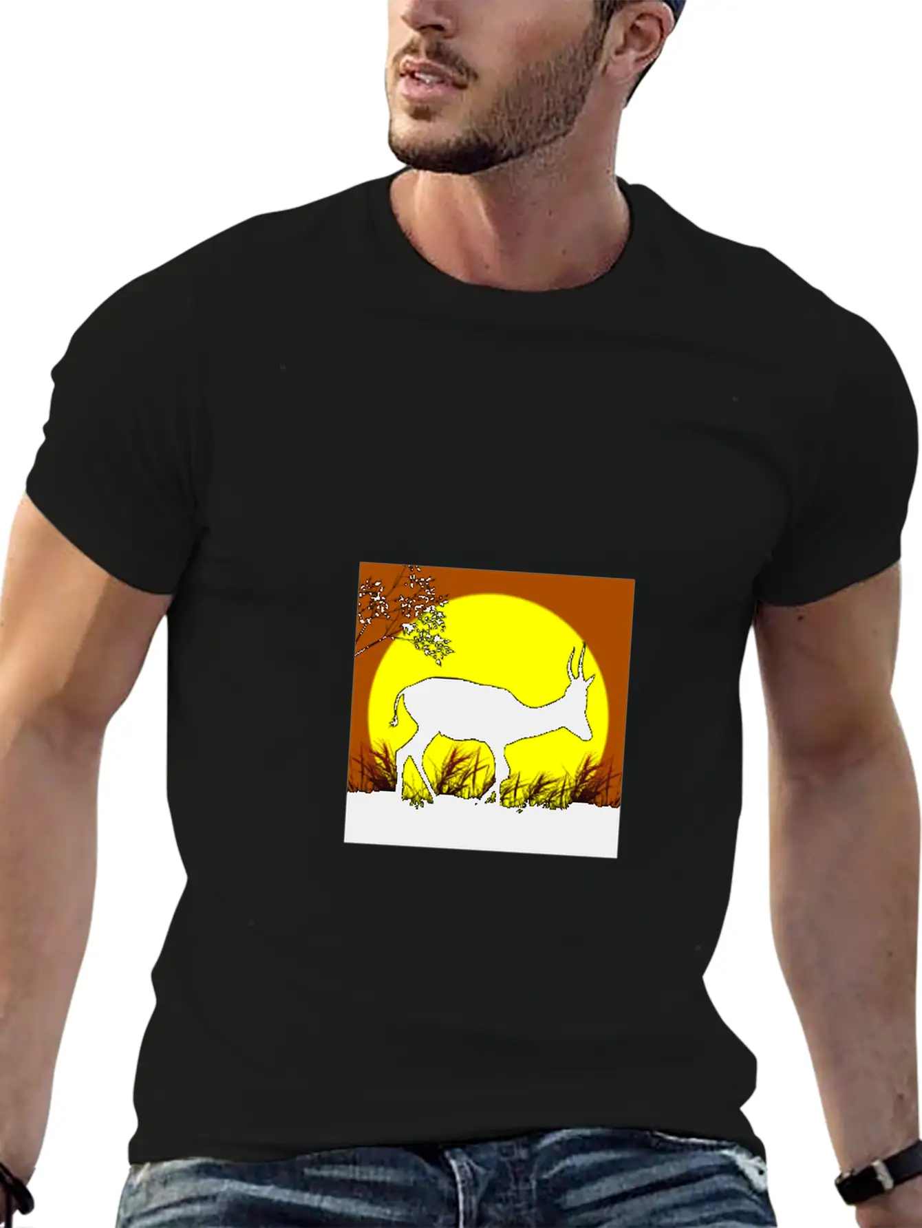 Deer Sunset Basic Graphic T-Shirt ¨C Daily Comfort In Soft Cotton