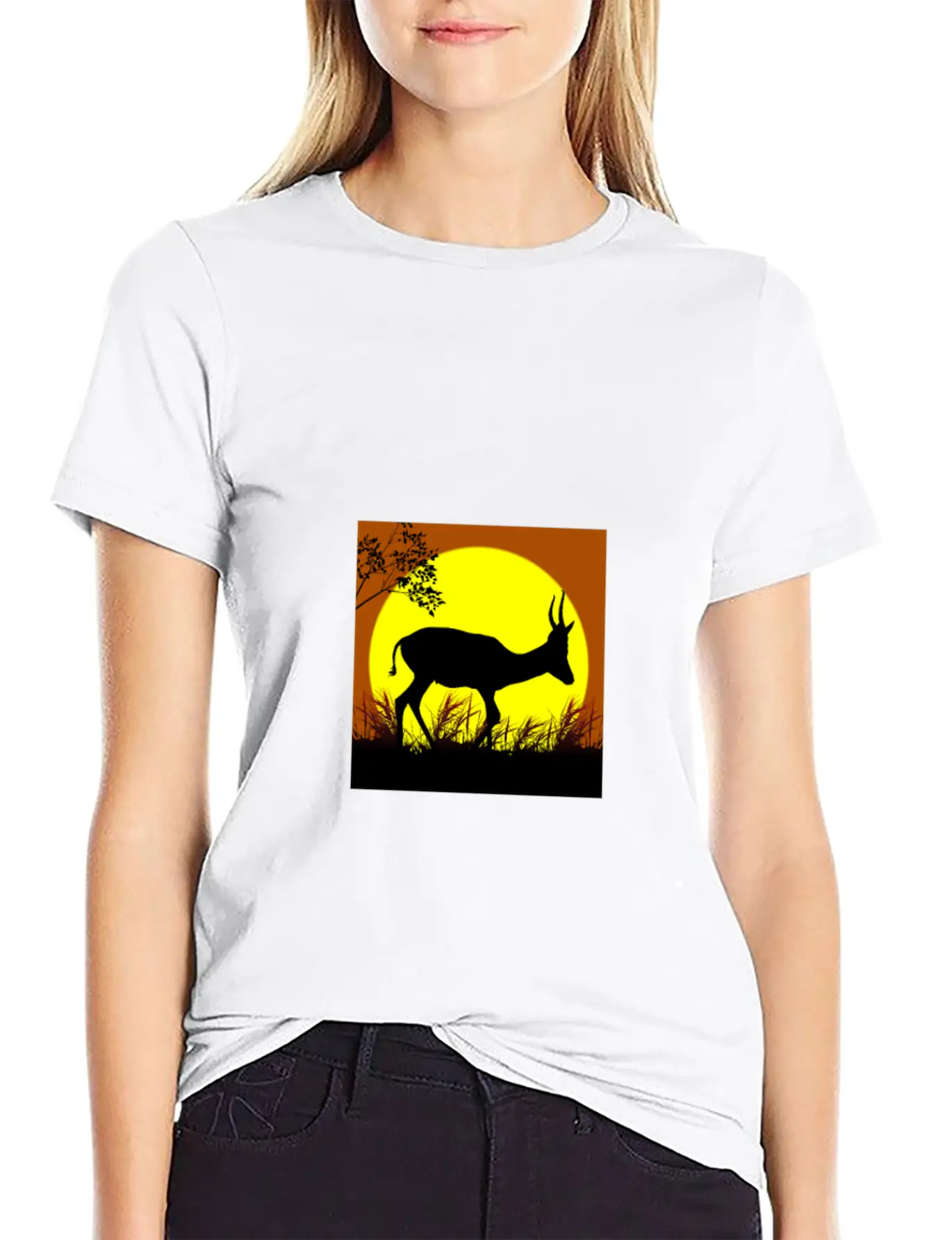 Deer Sunset Basic Graphic T-Shirt ¨C Daily Comfort In Soft Cotton