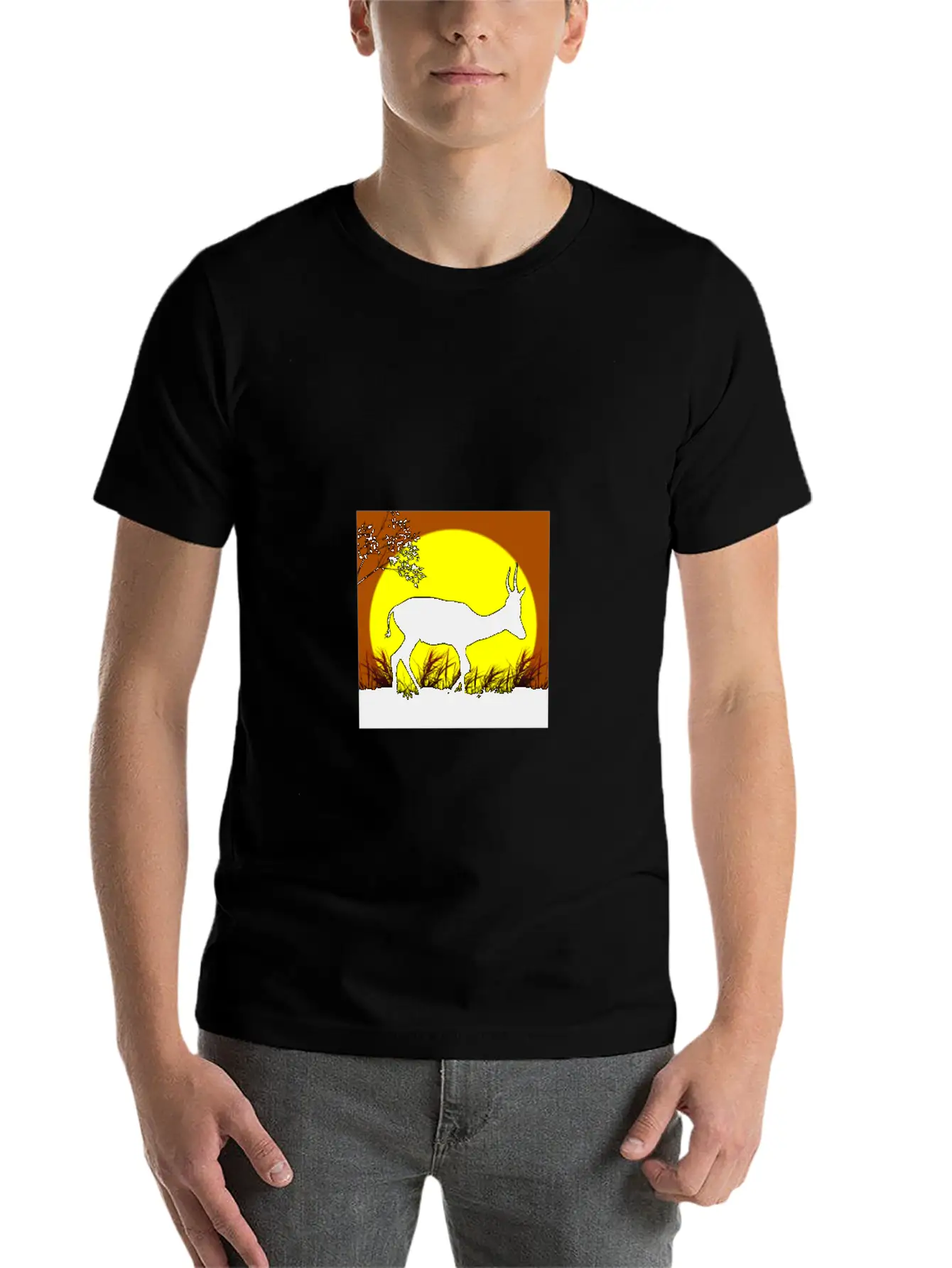 Deer Sunset Basic Graphic T-Shirt ¨C Daily Comfort In Soft Cotton
