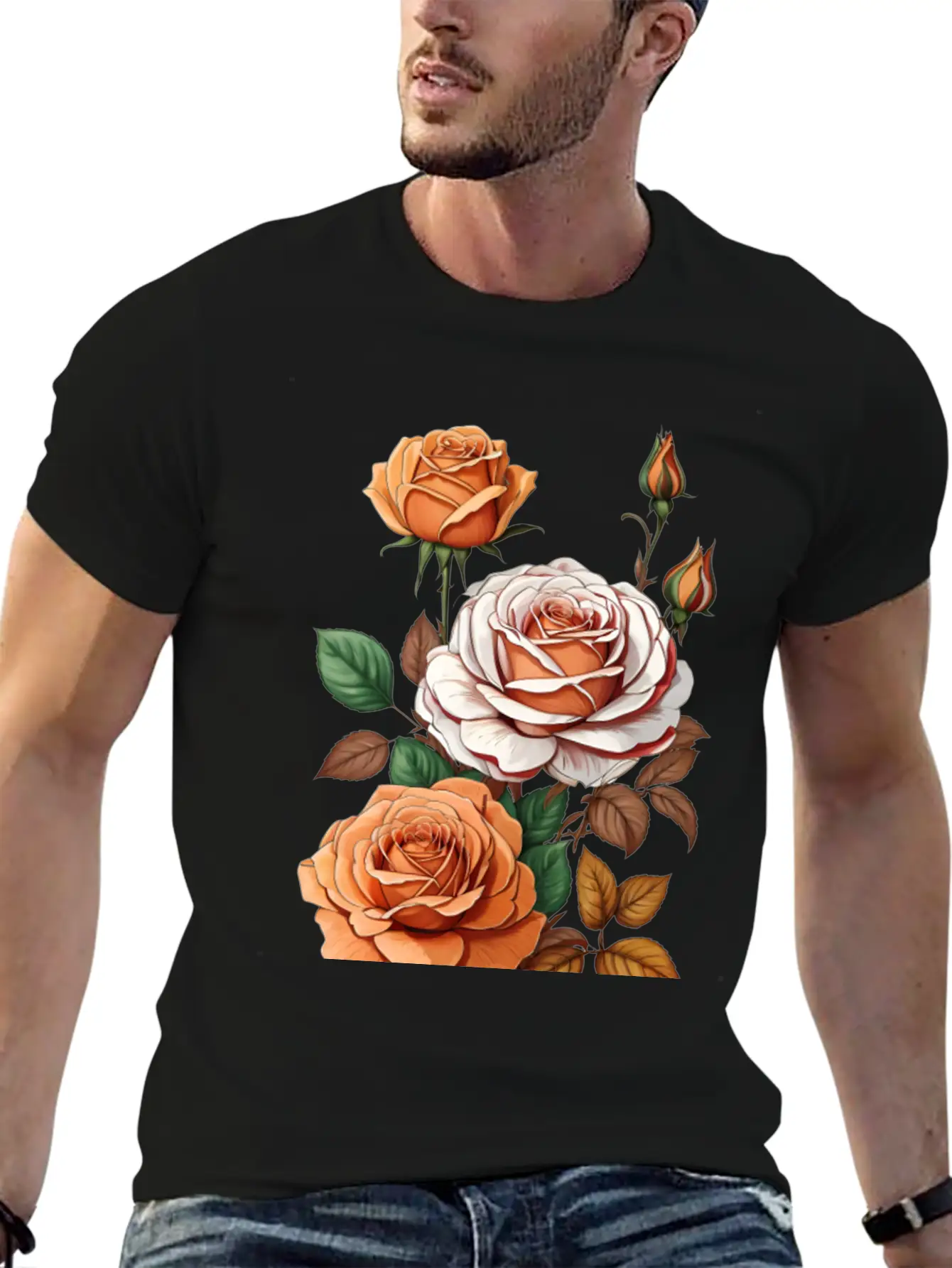 Default_Thanksgiving_themed_rose_bud_flower_high Soft Cotton Short Sleeve Tee ¨C Unisex Wardrobe Staple