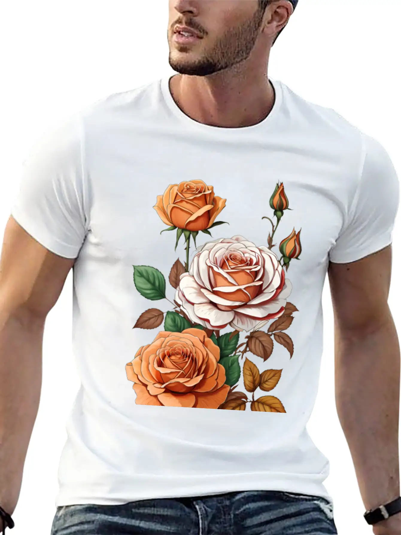 Default_Thanksgiving_themed_rose_bud_flower_high Soft Cotton Short Sleeve Tee ¨C Unisex Wardrobe Staple