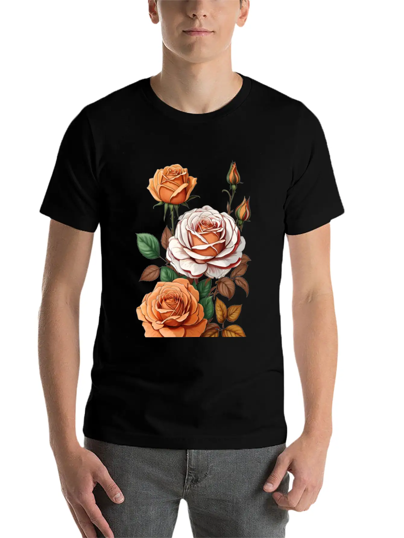 Default_Thanksgiving_themed_rose_bud_flower_high Soft Cotton Short Sleeve Tee ¨C Unisex Wardrobe Staple