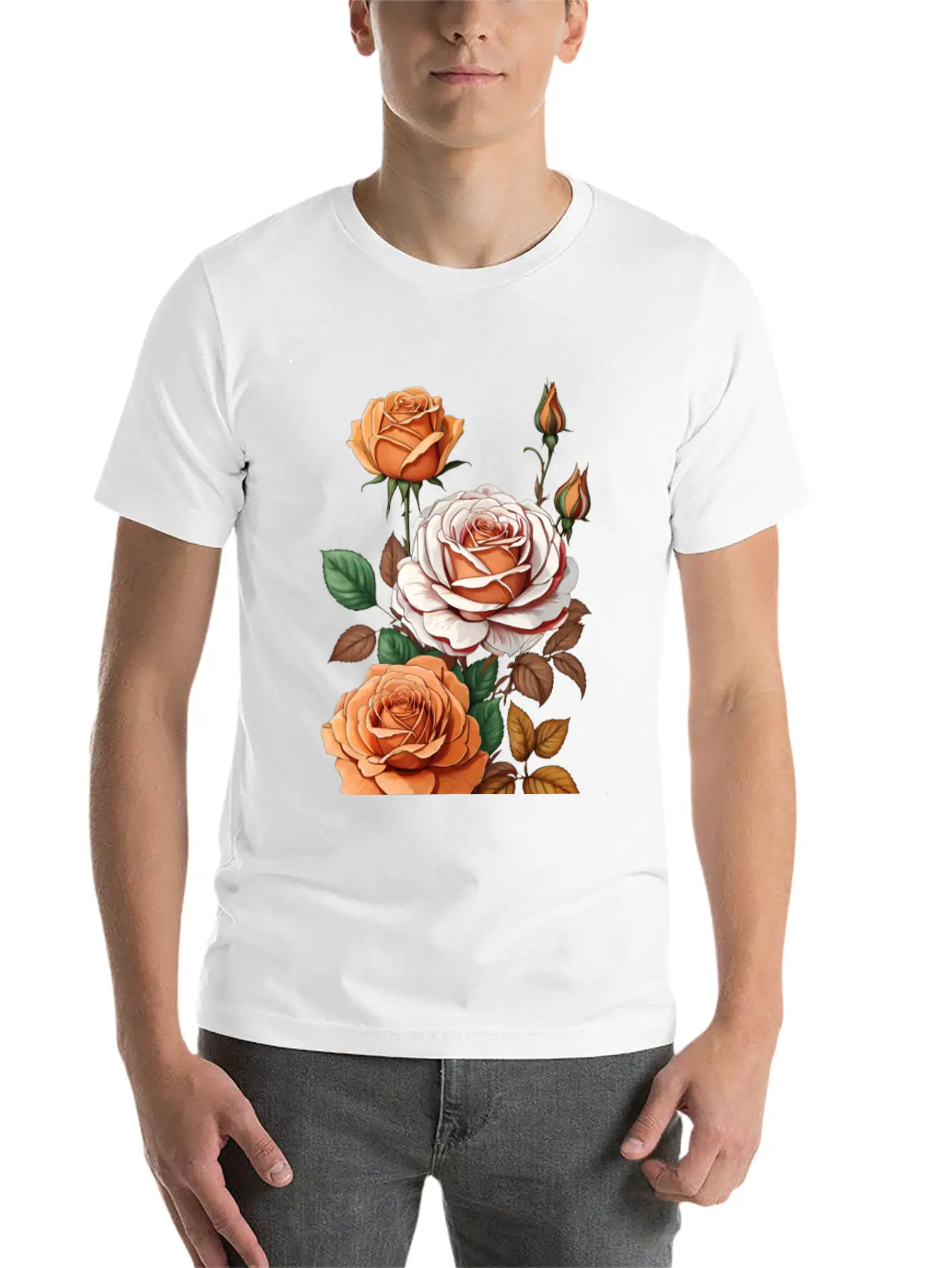 Default_Thanksgiving_themed_rose_bud_flower_high Soft Cotton Short Sleeve Tee ¨C Unisex Wardrobe Staple