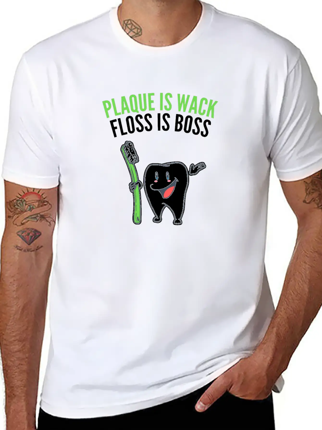 Dental Hygiene Funny Plaque Is Wack Tooth Gift Essential Cotton Tee For Daily Outfits ¨C Unisex Style