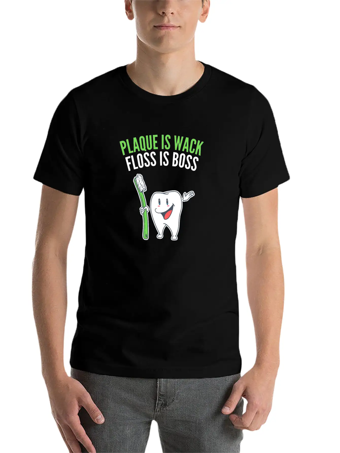 Dental Hygiene Funny Plaque Is Wack Tooth Gift Essential Cotton Tee For Daily Outfits ¨C Unisex Style