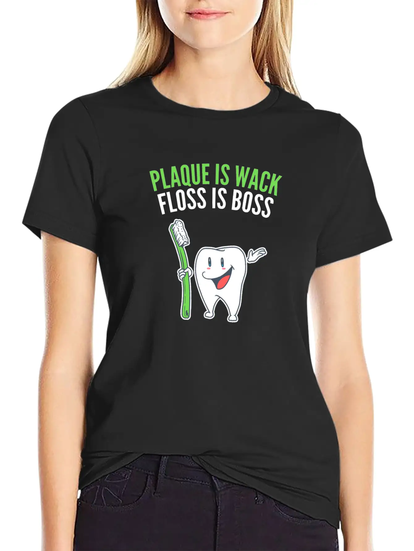 Dental Hygiene Funny Plaque Is Wack Tooth Gift Essential Cotton Tee For Daily Outfits ¨C Unisex Style