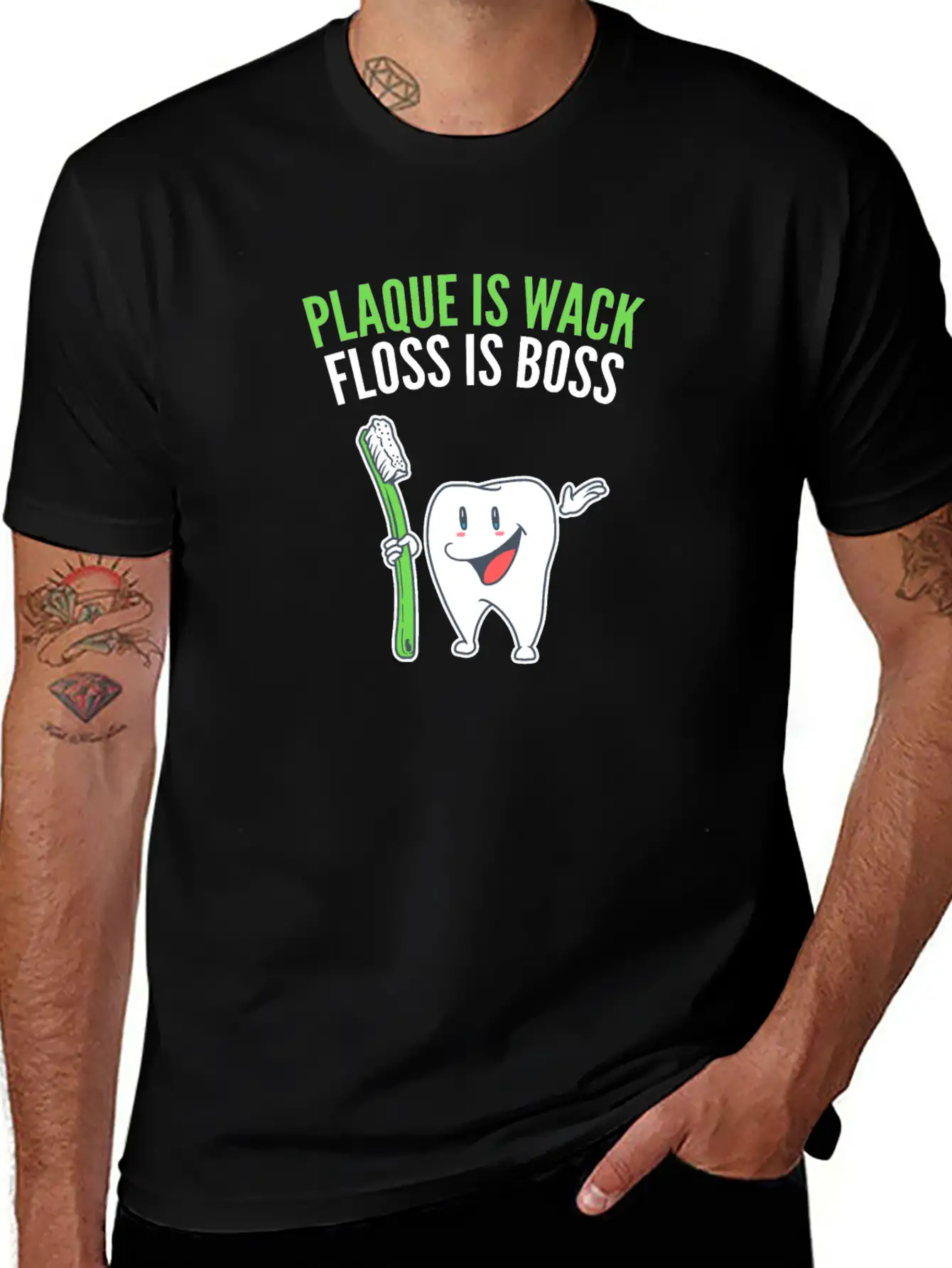 Dental Hygiene Funny Plaque Is Wack Tooth Gift Soft Cotton Short Sleeve Tee ¨C Unisex Wardrobe Staple