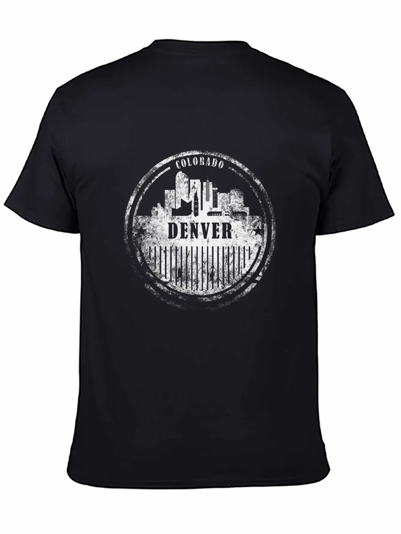 Denver Grunge Skyline Essential Cotton Tee For Daily Outfits ¨C Unisex Style