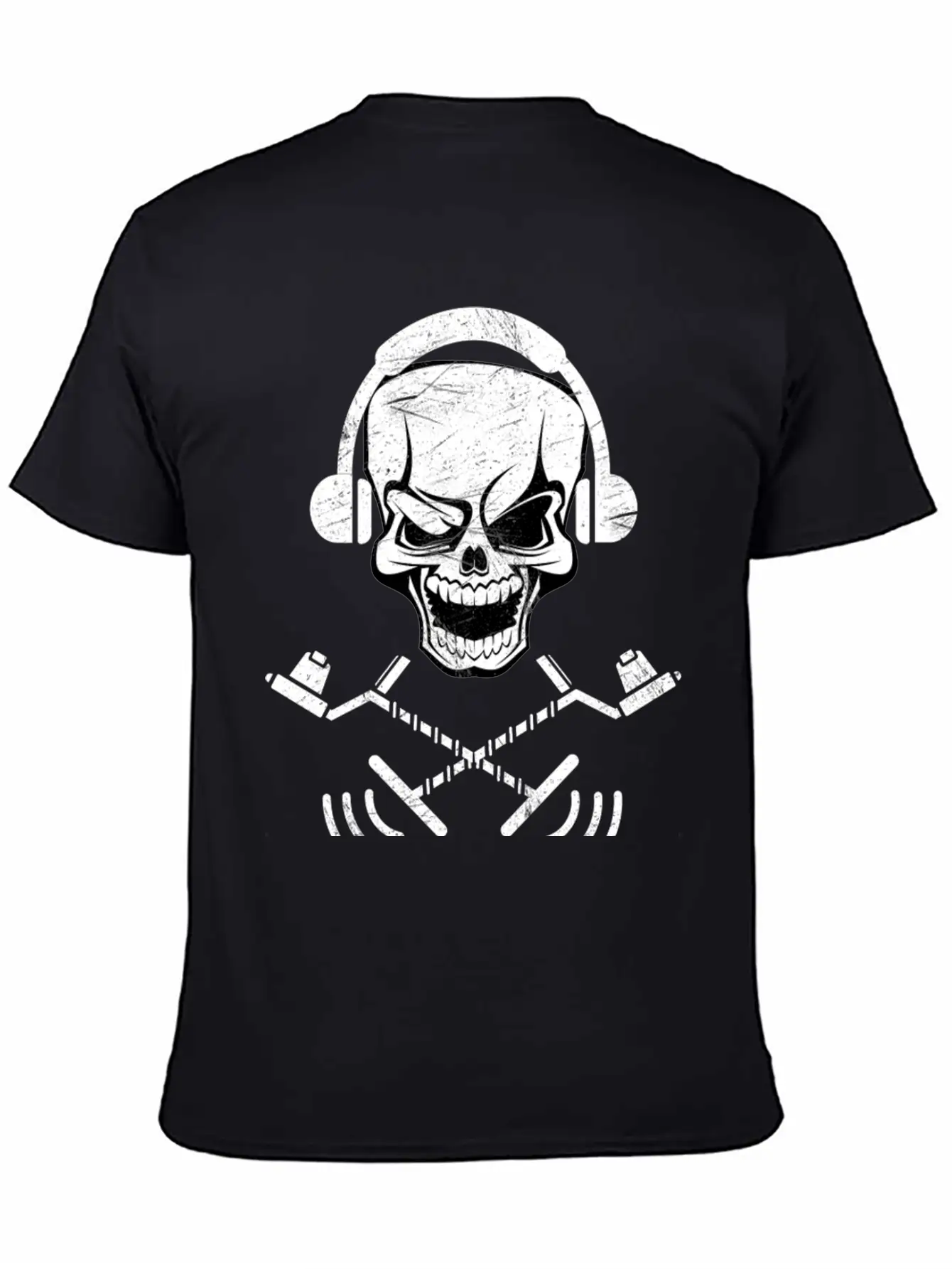 Detectoring Metal Detector Skull Basic Graphic T-Shirt ¨C Daily Comfort In Soft Cotton