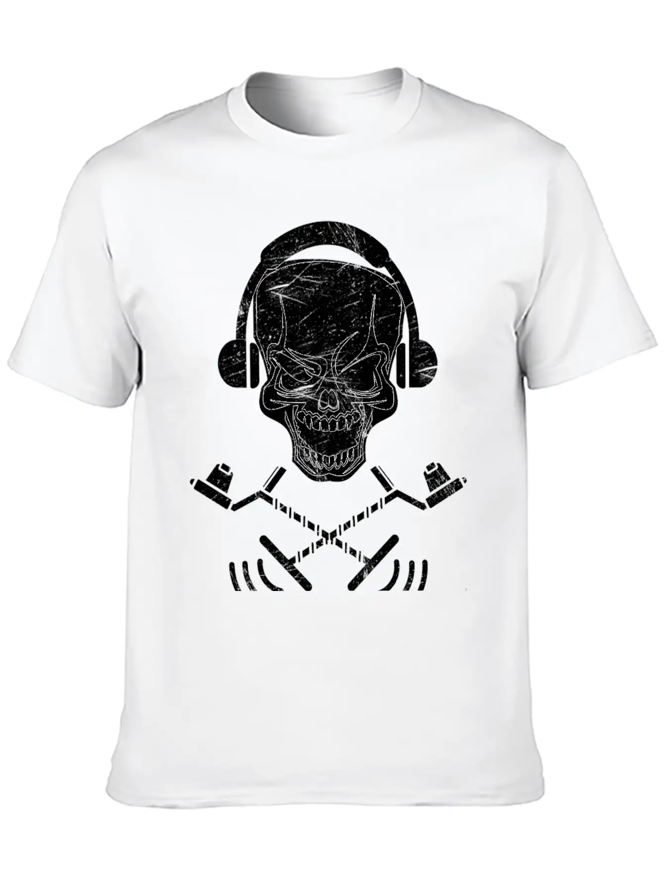 Detectoring Metal Detector Skull Basic Graphic T-Shirt ¨C Daily Comfort In Soft Cotton