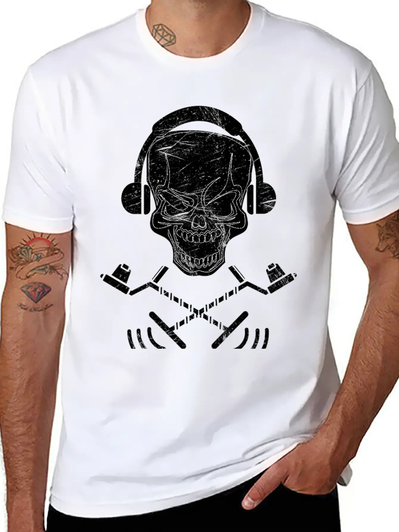Detectoring Metal Detector Skull Basic Graphic T-Shirt ¨C Daily Comfort In Soft Cotton