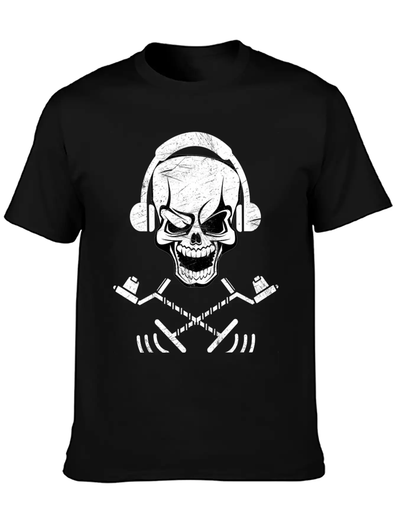 Detectoring Metal Detector Skull Basic Graphic T-Shirt ¨C Daily Comfort In Soft Cotton