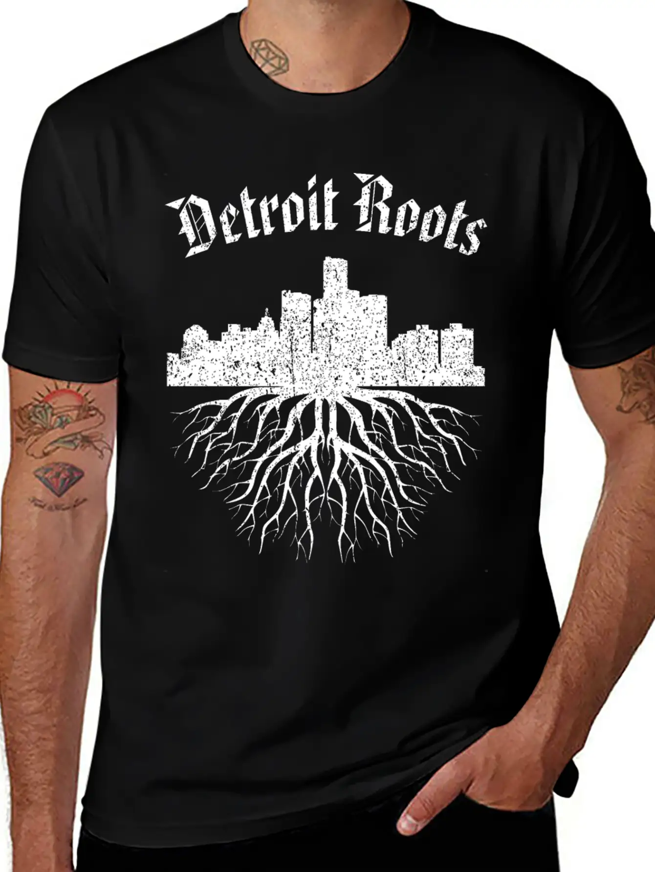 Detroit Roots Vintage Essential Cotton Tee For Daily Outfits ¨C Unisex Style
