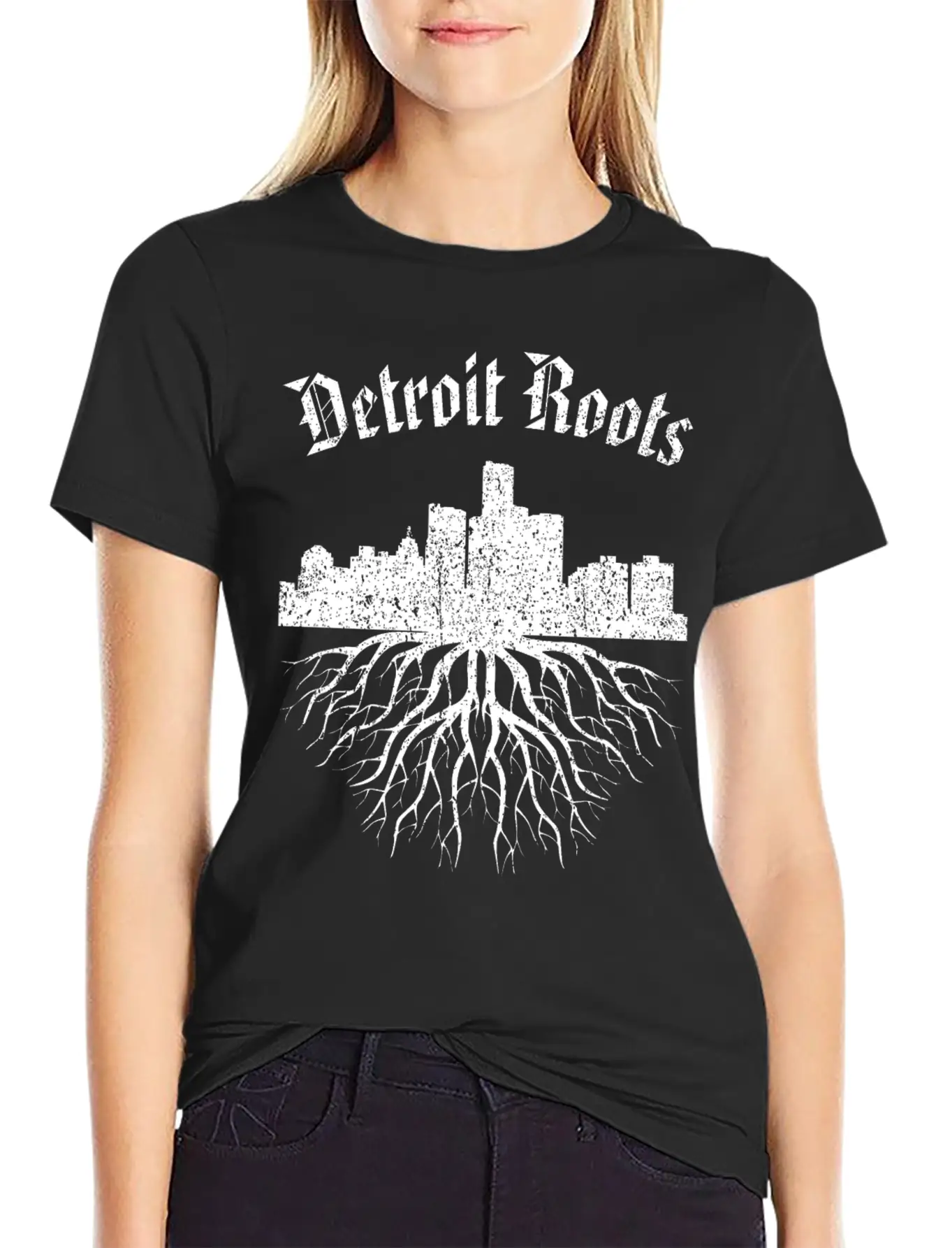 Detroit Roots Vintage Essential Cotton Tee For Daily Outfits ¨C Unisex Style