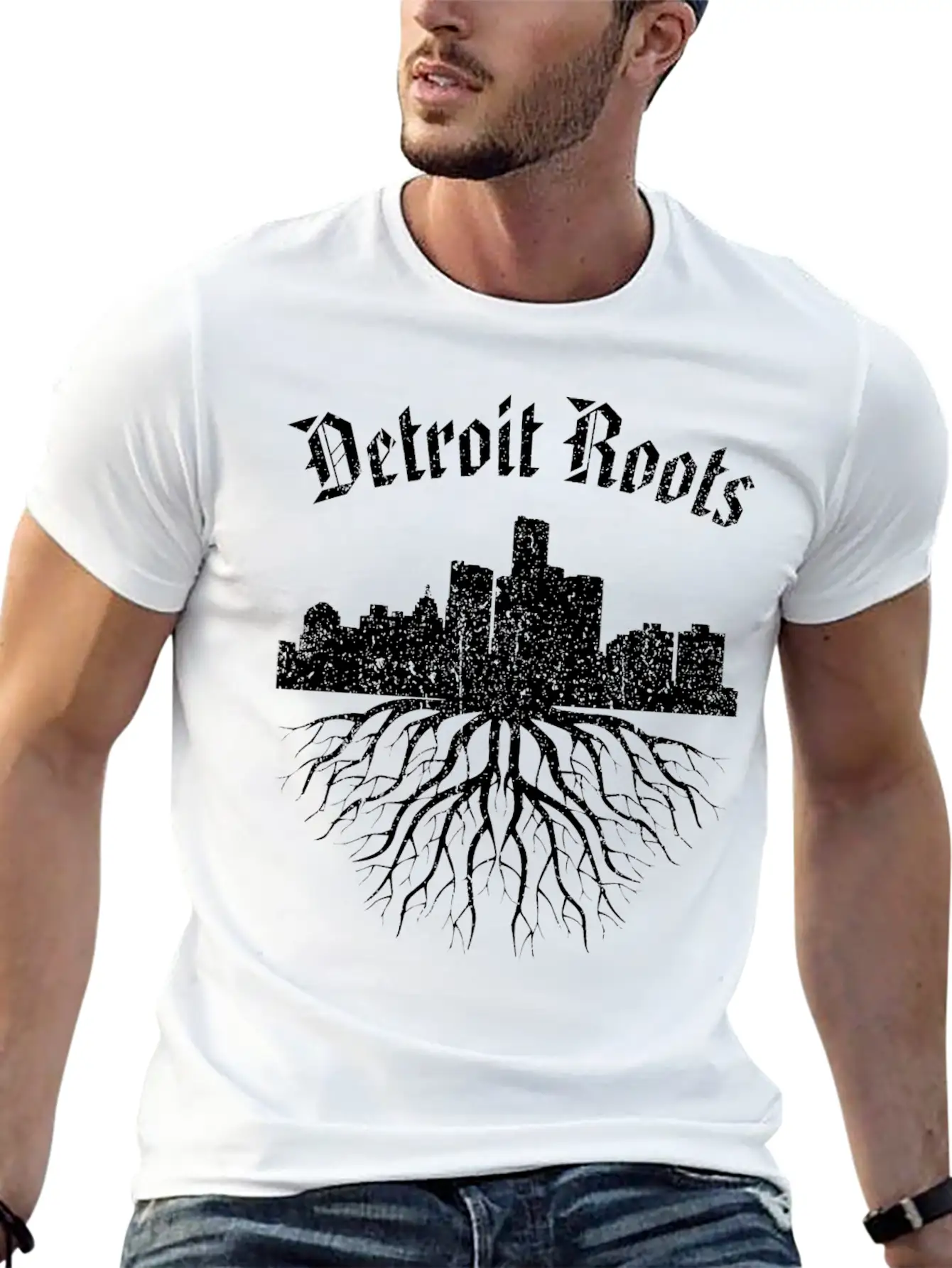 Detroit Roots Vintage Essential Cotton Tee For Daily Outfits ¨C Unisex Style