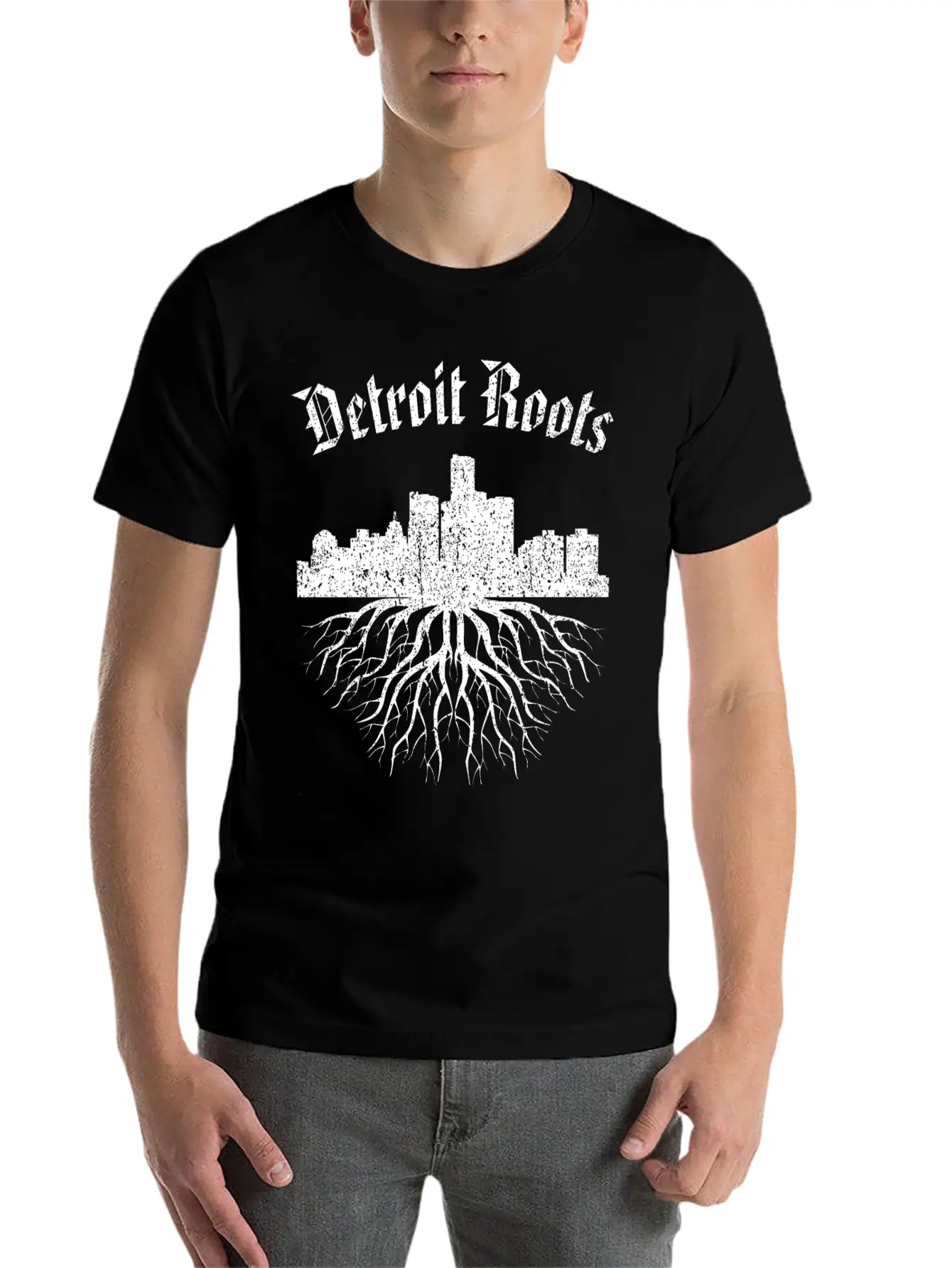 Detroit Roots Vintage Essential Cotton Tee For Daily Outfits ¨C Unisex Style