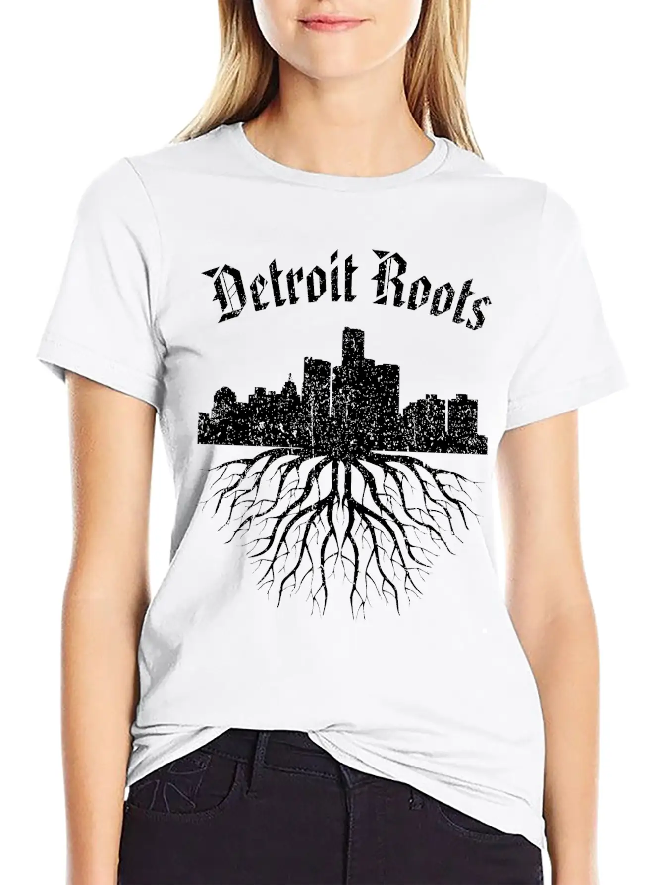 Detroit Roots Vintage Essential Cotton Tee For Daily Outfits ¨C Unisex Style