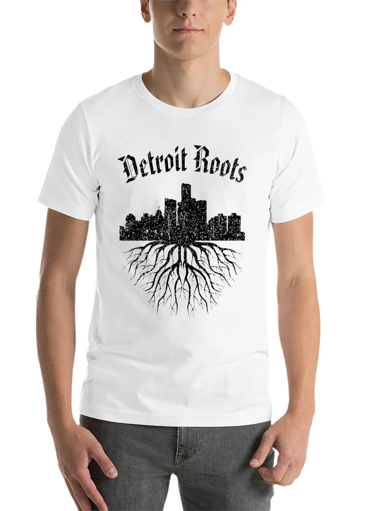 Detroit Roots Vintage Essential Cotton Tee For Daily Outfits ¨C Unisex Style