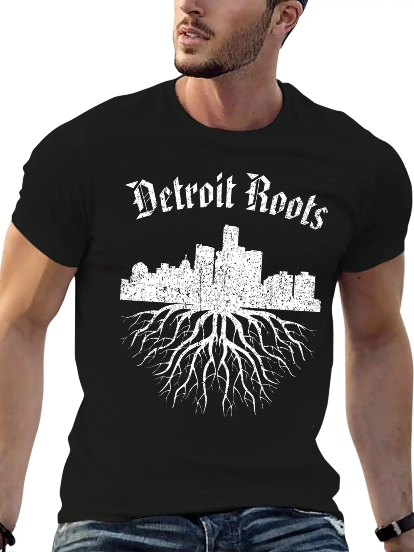 Detroit Roots Vintage Essential Cotton Tee For Daily Outfits ¨C Unisex Style