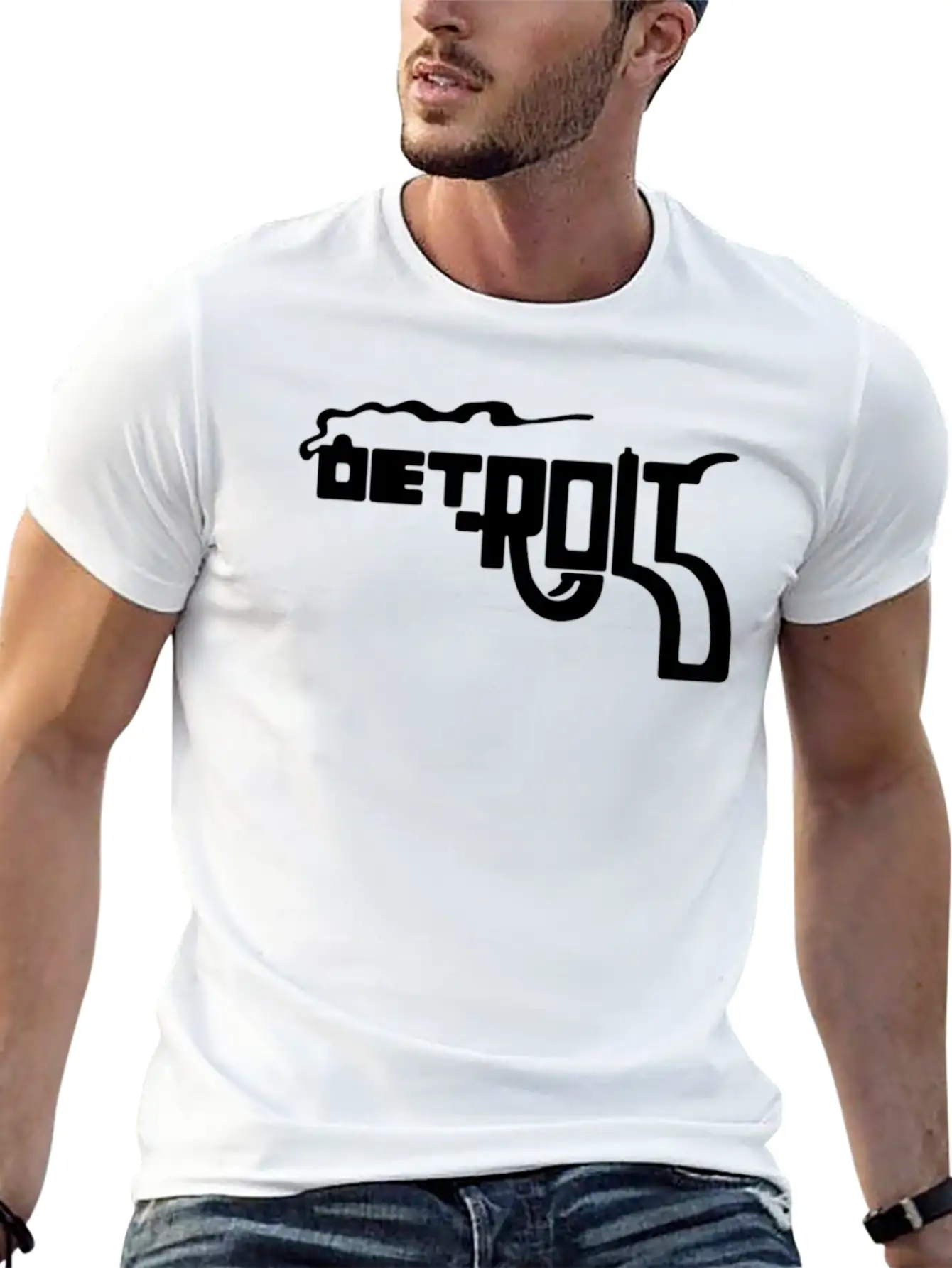 DETROIT 'SMOKING GUN' Soft Cotton Short Sleeve Tee ¨C Unisex Wardrobe Staple