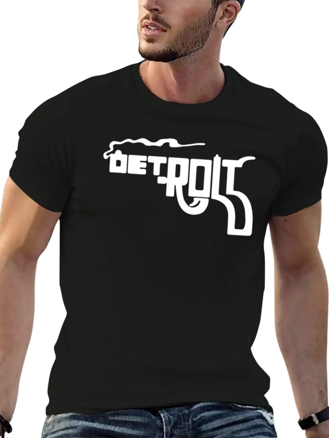 DETROIT 'SMOKING GUN' Soft Cotton Short Sleeve Tee ¨C Unisex Wardrobe Staple