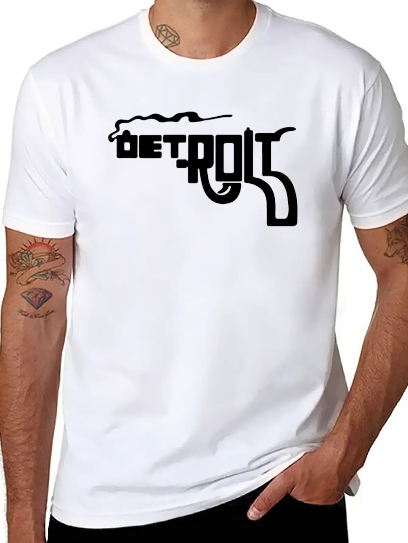 DETROIT 'SMOKING GUN' Soft Cotton Short Sleeve Tee ¨C Unisex Wardrobe Staple