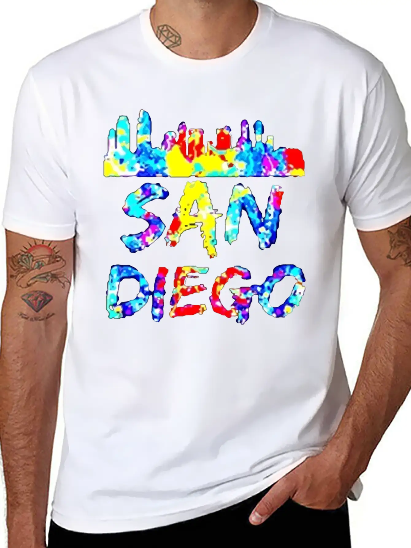 Diego California Paint Splatter Soft Cotton Short Sleeve Tee ¨C Unisex Wardrobe Staple