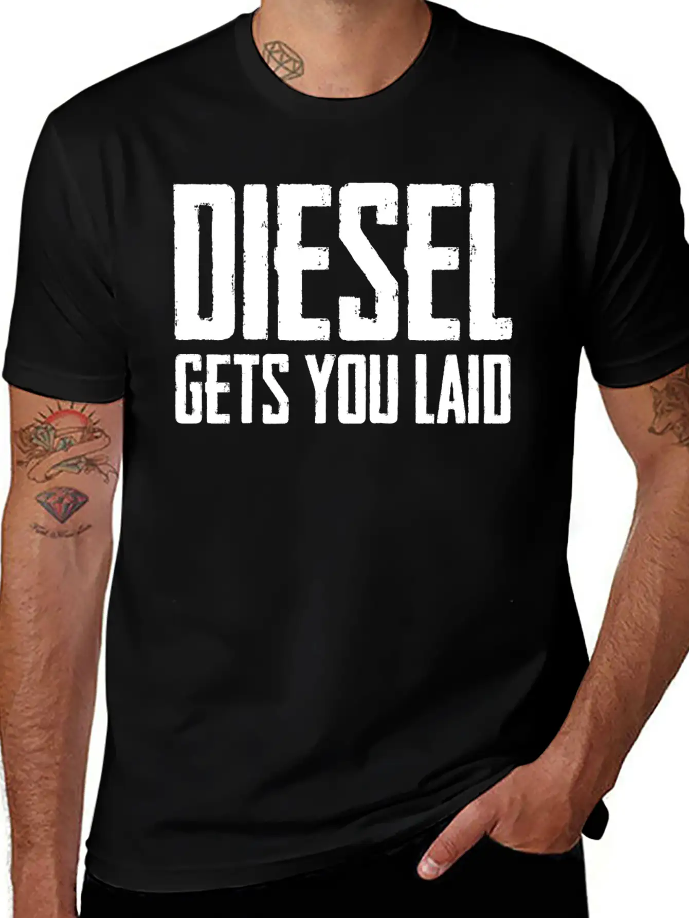 Diesel Gets You Laid Truck Driver Gift Essential Cotton Tee For Daily Outfits ¨C Unisex Style