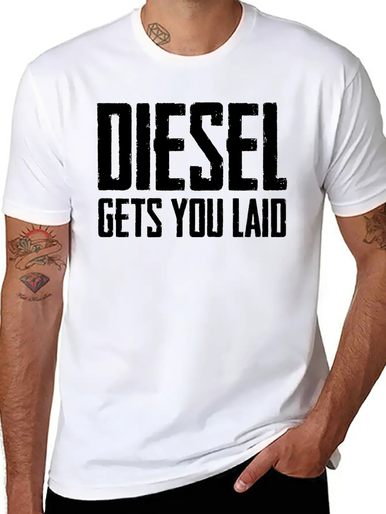 Diesel Gets You Laid Truck Driver Gift Essential Cotton Tee For Daily Outfits ¨C Unisex Style