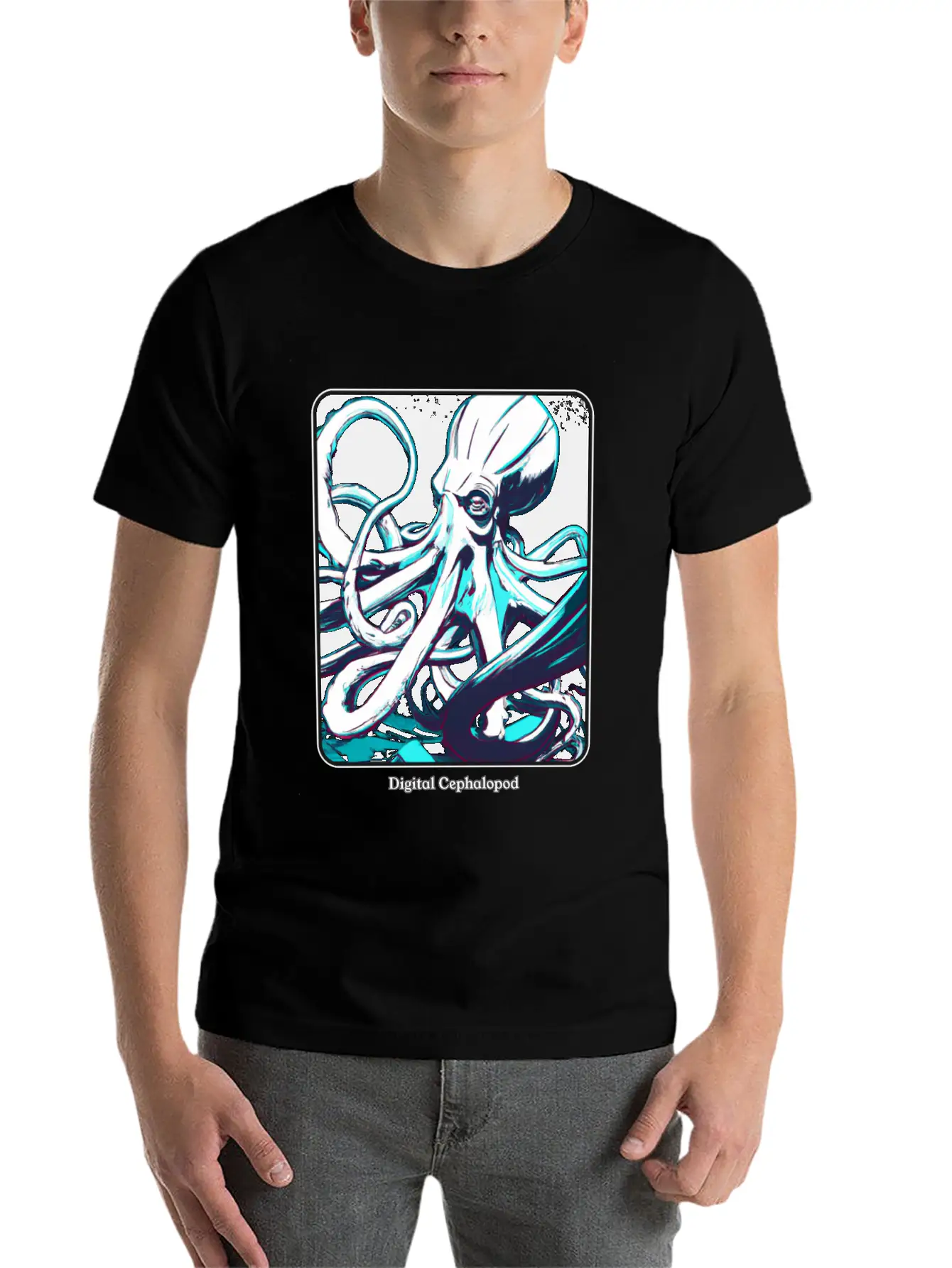 Digital Realm Cephalopod - A Kraken Essential Cotton Tee For Daily Outfits ¨C Unisex Style